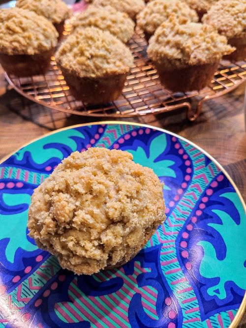 Coffee Cake Muffins on a plate