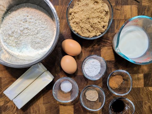 Ingredients for coffee cake muffins
