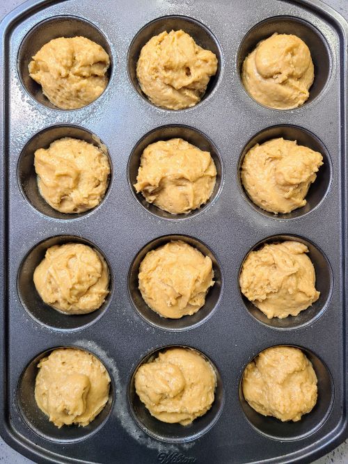 Coffee cake muffins in muffin pan
