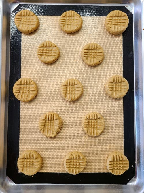 Pressed cookies before baking