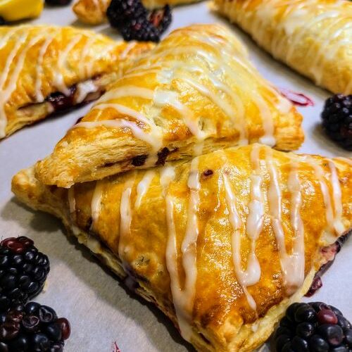 Blackberry turnovers ready to eat