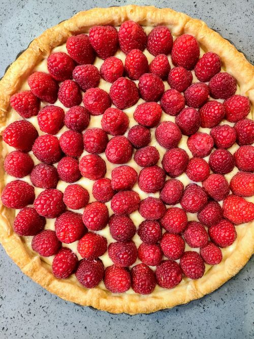 A filled Raspberry tart