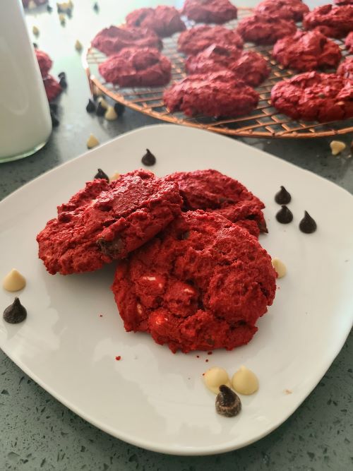 Plate of Red Velvet Cookies