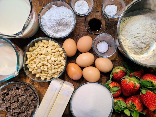 Ingredients for Strawberry cake