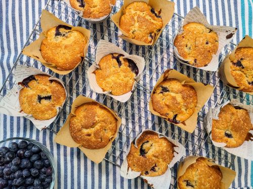 Cooling Blueberry muffins