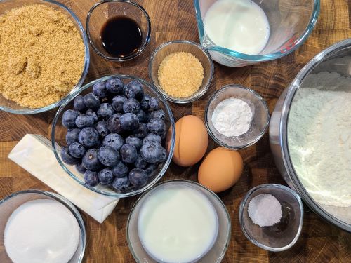 Ingredients for Blueberry muffins