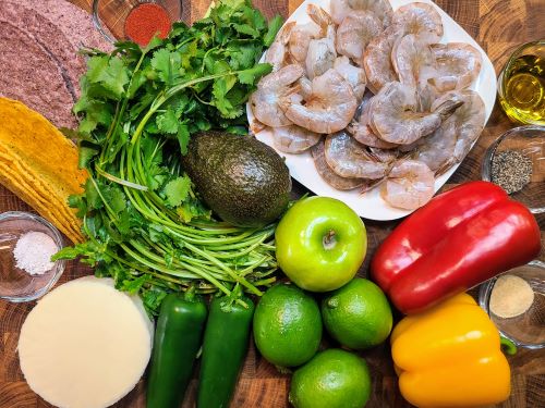 Ingredients for Lime shrimp tacos