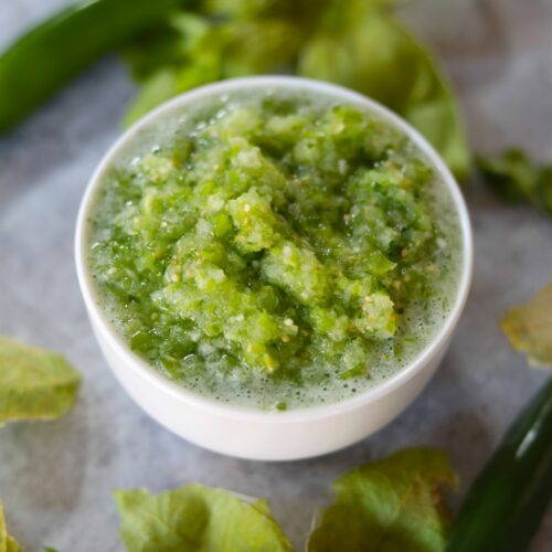 salsa verde in a small bowl