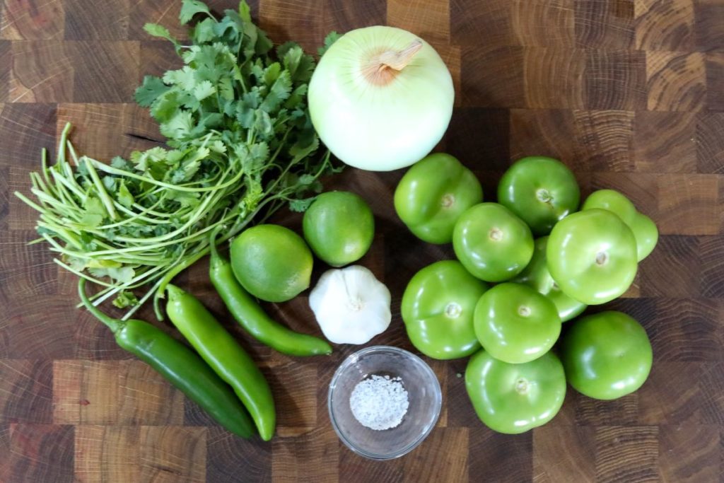 ingredients for salsa verde