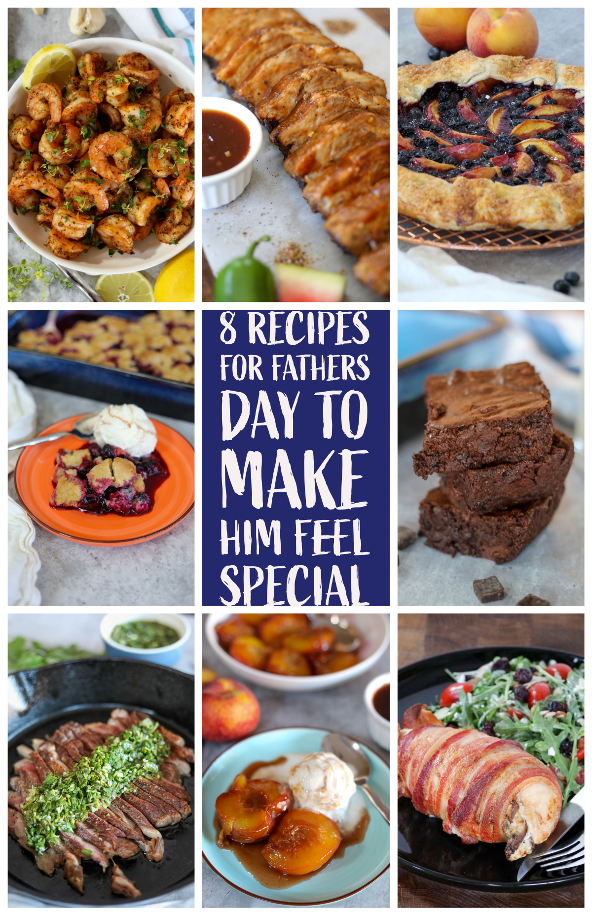 Collage of father's day recipes