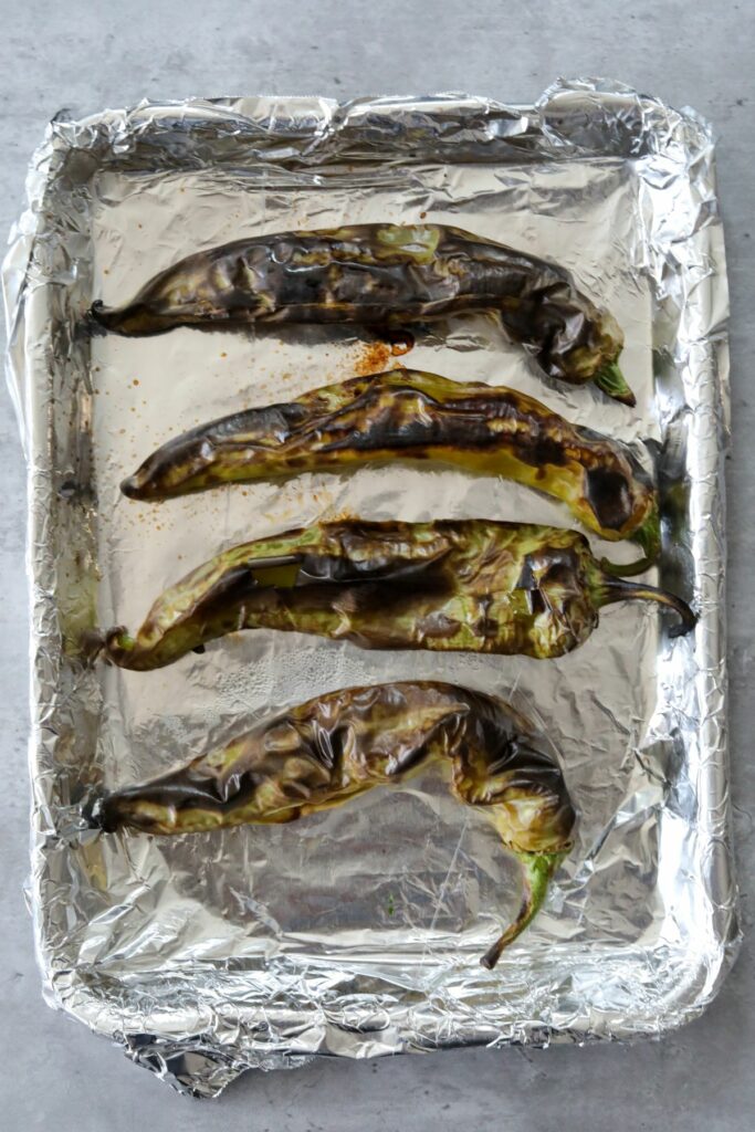 Roasted hatch chile peppers