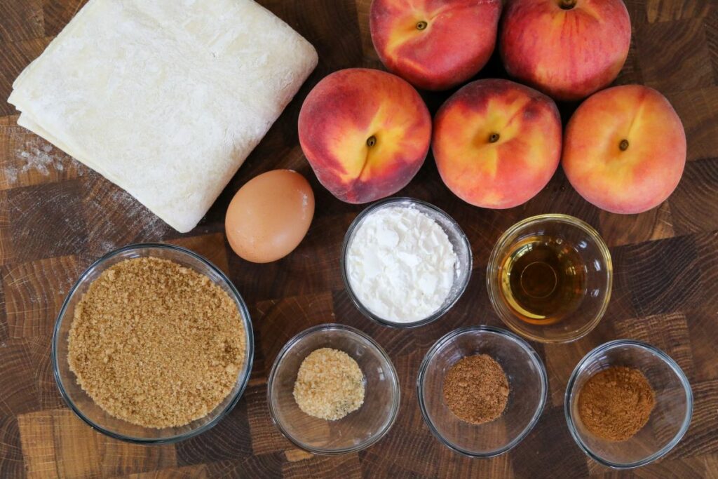 Ingredients for peach strudel