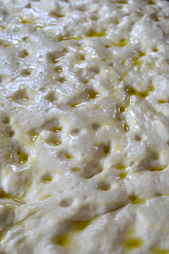 focaccia dough brush with olive oil