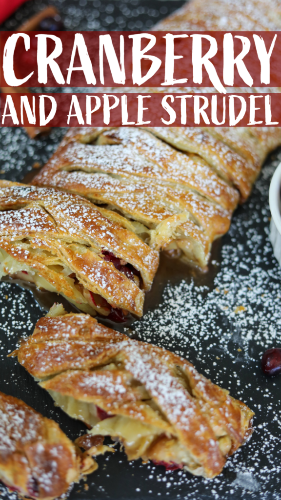 cranberry and apple strudel pinterest pin