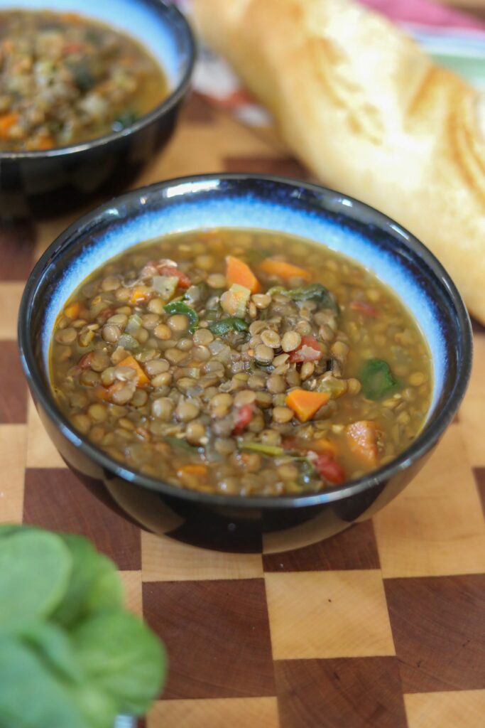 A bowl of lentil soup