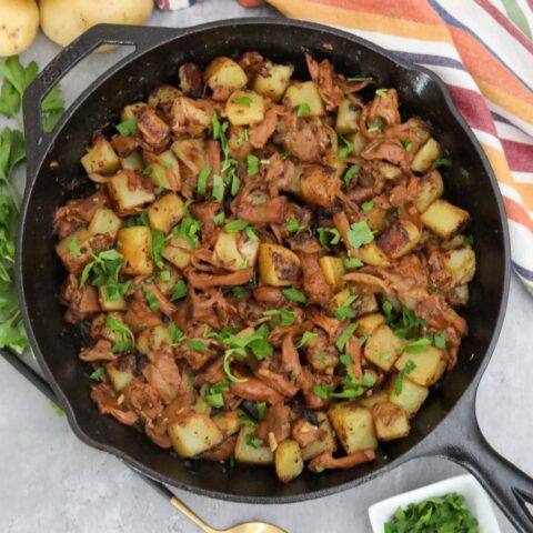 chanterelle mushrooms in a cast iron skillet