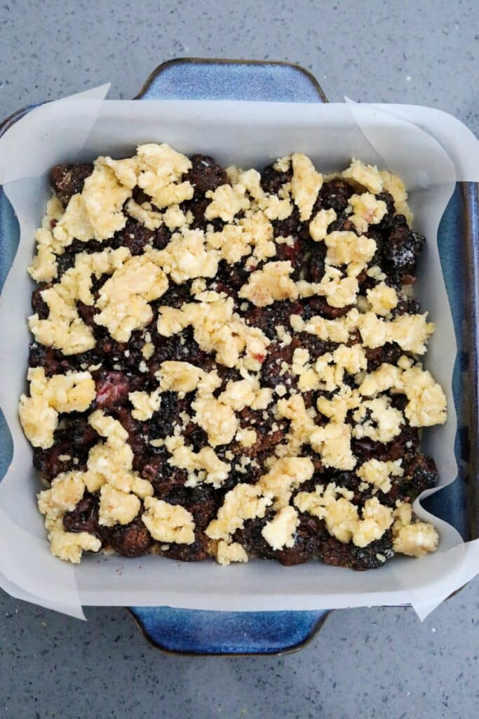 Crumble topping added on top