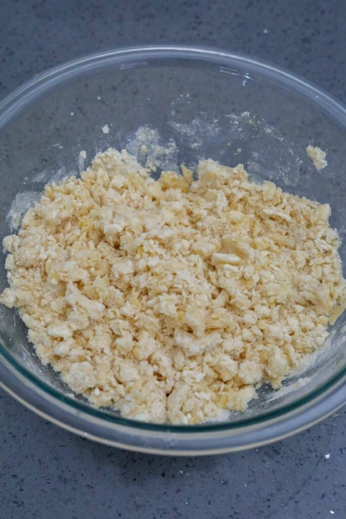 Crust mixture in a bowl