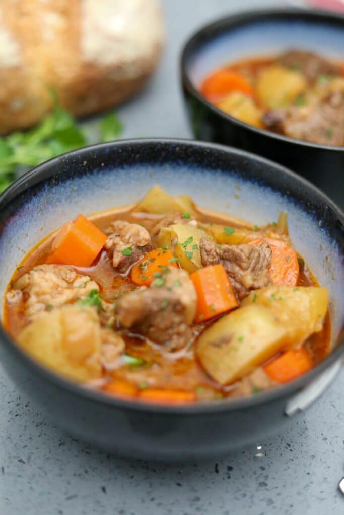 A bowl of Irish beef stew