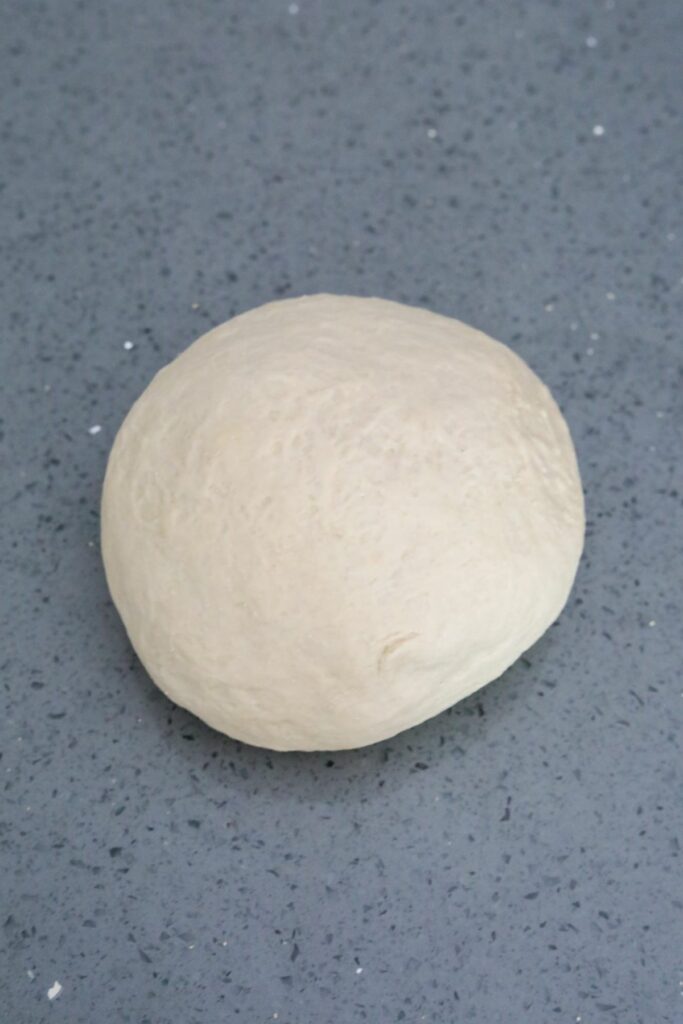 A ball of dough before the first rise.