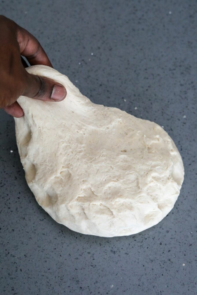 Stretching the dough the first time