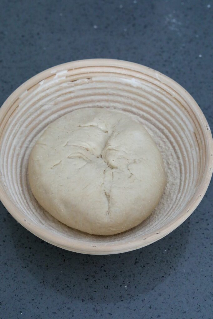 Dough ball in a proofing basket