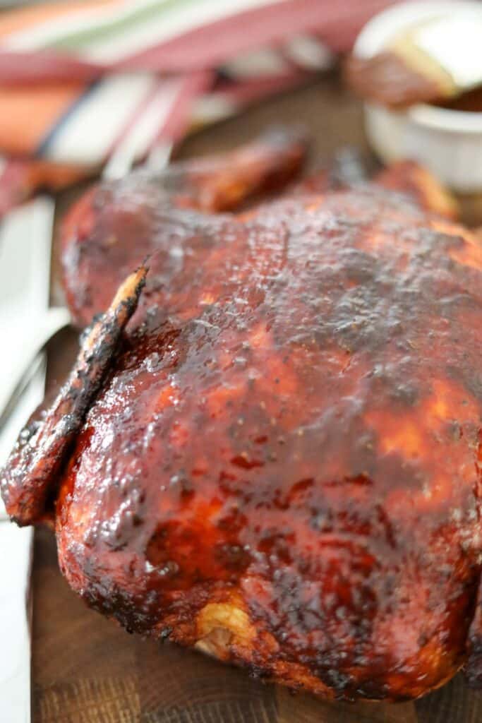 Close up of a barbecue chicken