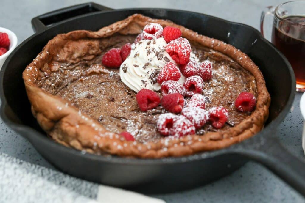Dutch baby in a cast iron skillet