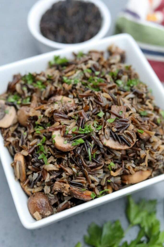 A while bowl with wild rice