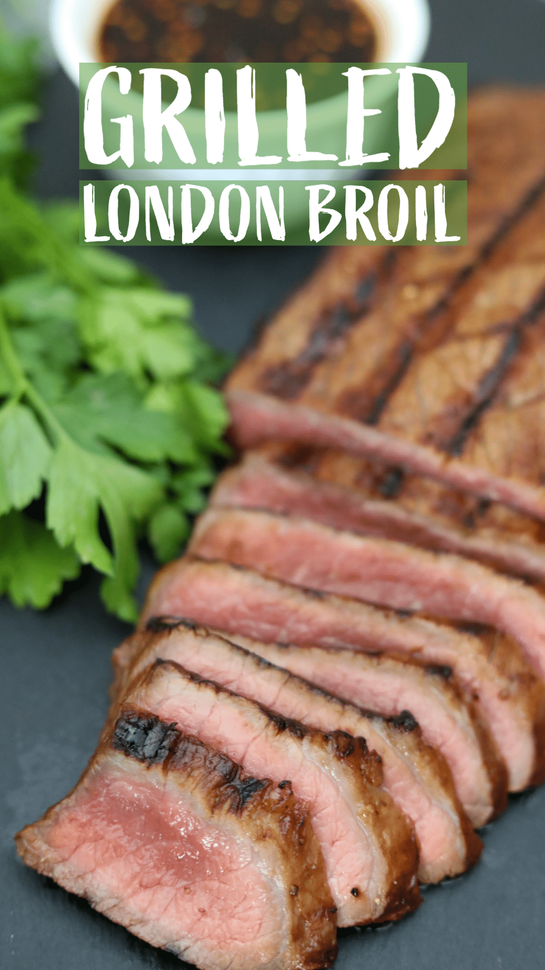 grilled London broil Pinterest pin