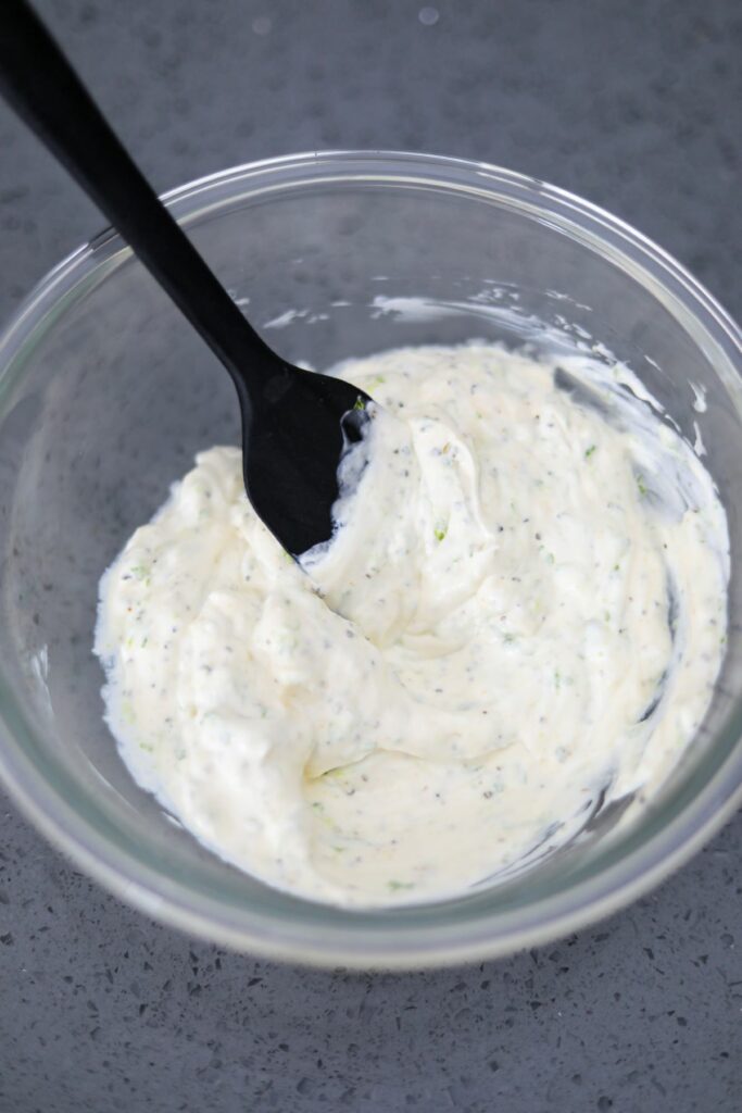 A bowl of mayonnaise mixture