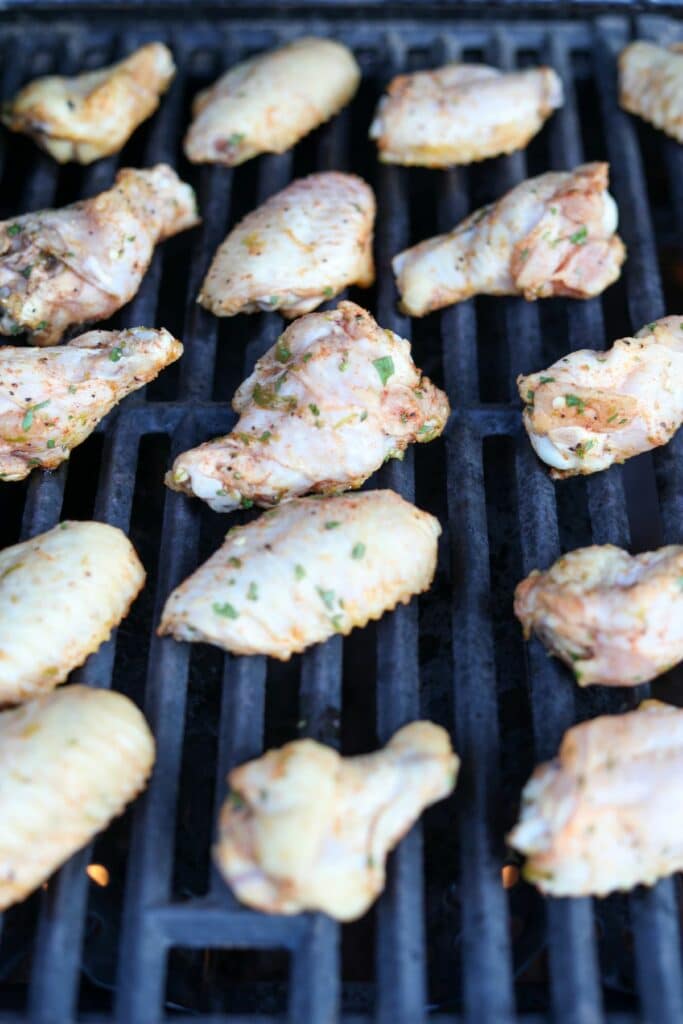 Wings on a grill