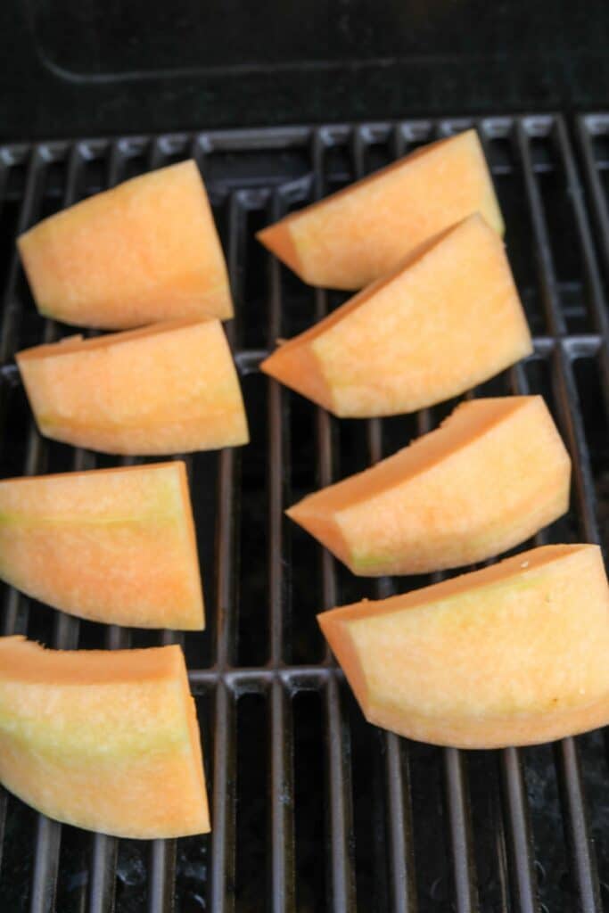 Cantaloupe on a grill