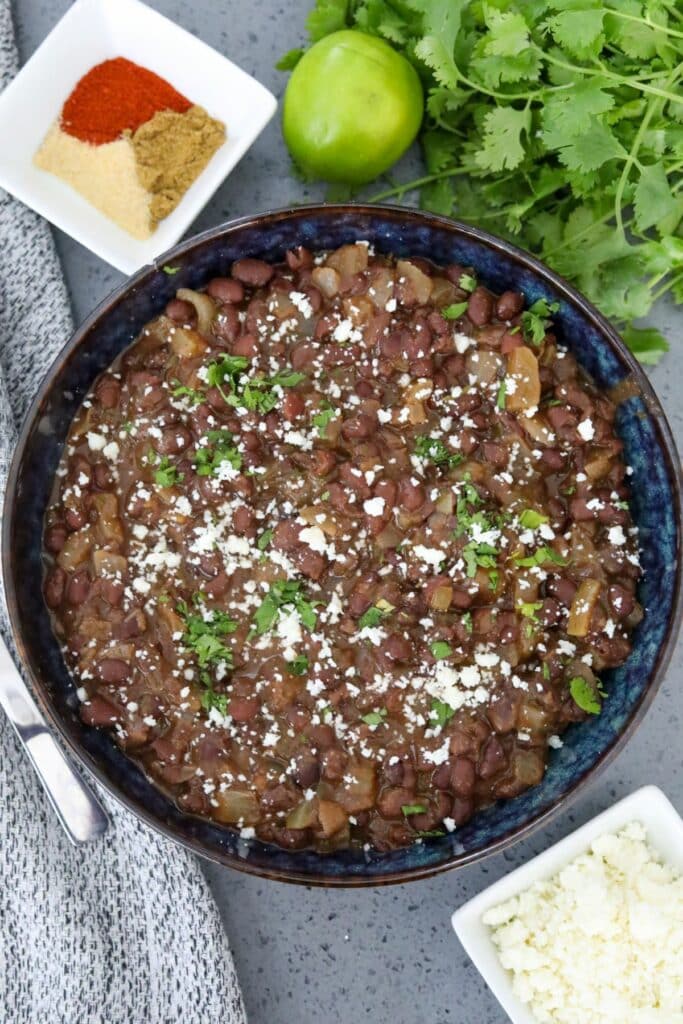 A bowl of Mexican black beans