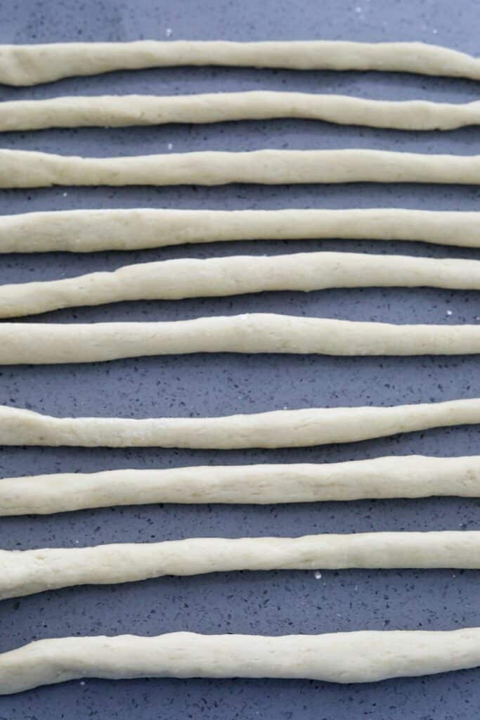 Ropes of gnocchi dough