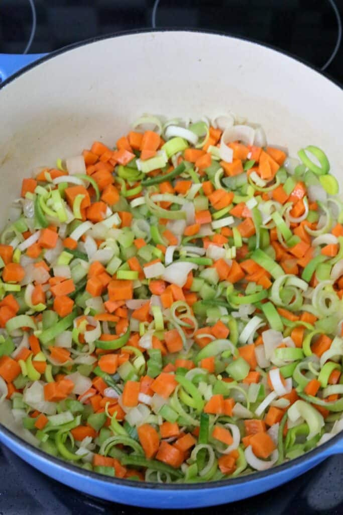 Vegetables in a Dutch oven