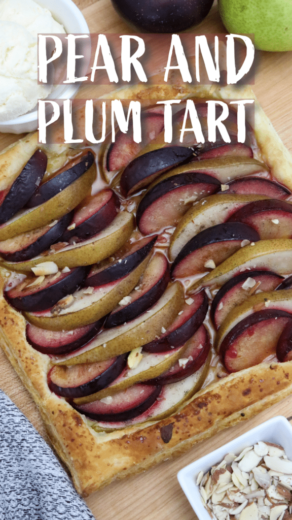 pear and plum tart pinterest pin