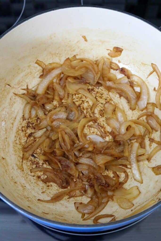Caramelized onions in a Dutch oven