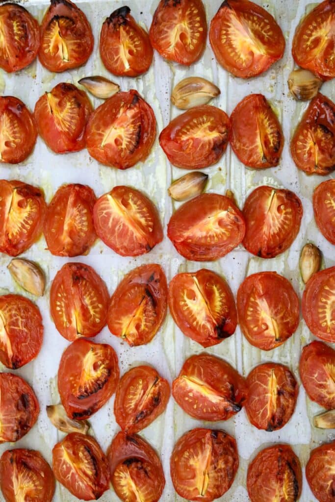 Roasted tomatoes and garlic