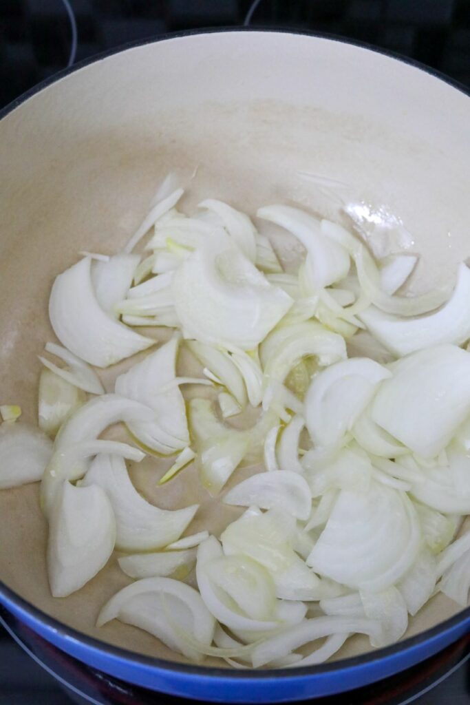 Onions in a Dutch oven