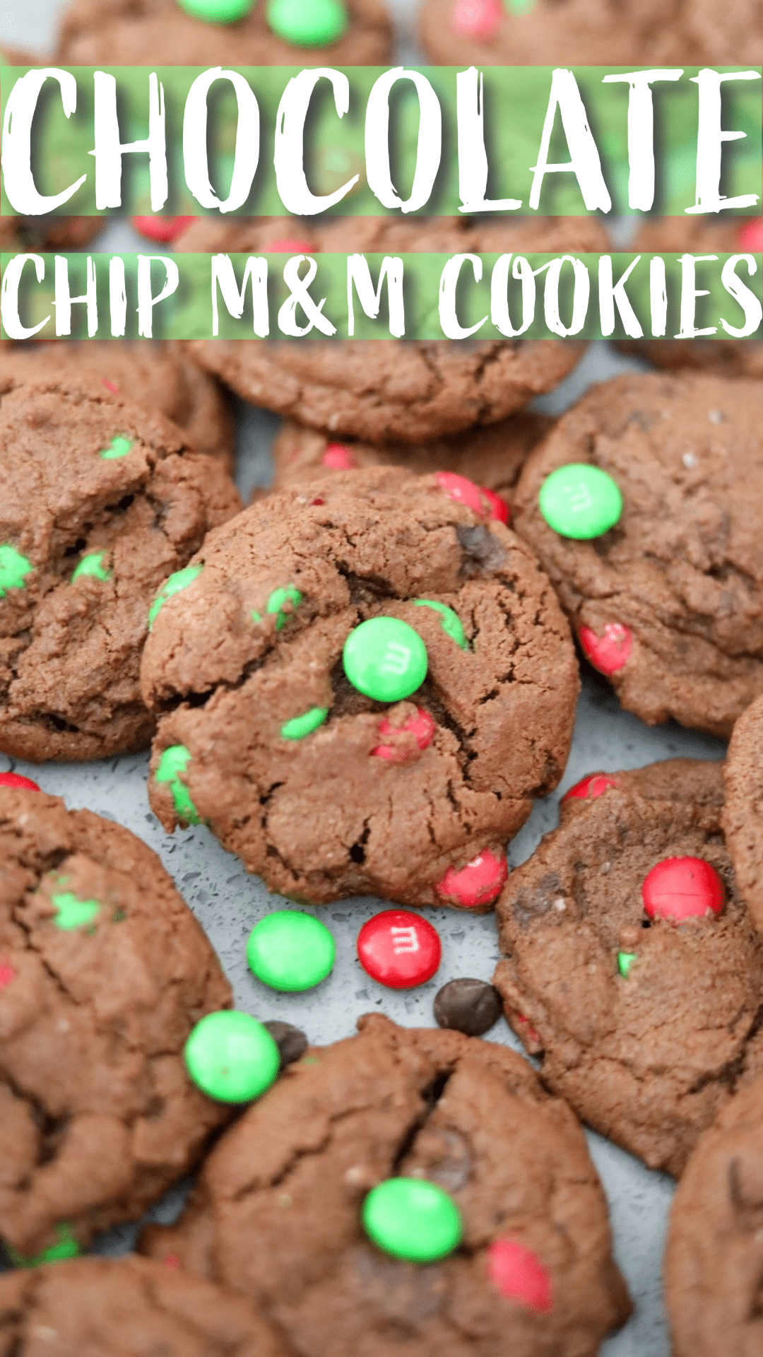 Chocolate Chip M&M Cookies pinterest pin