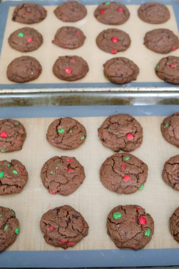 Cookies on two baking sheets