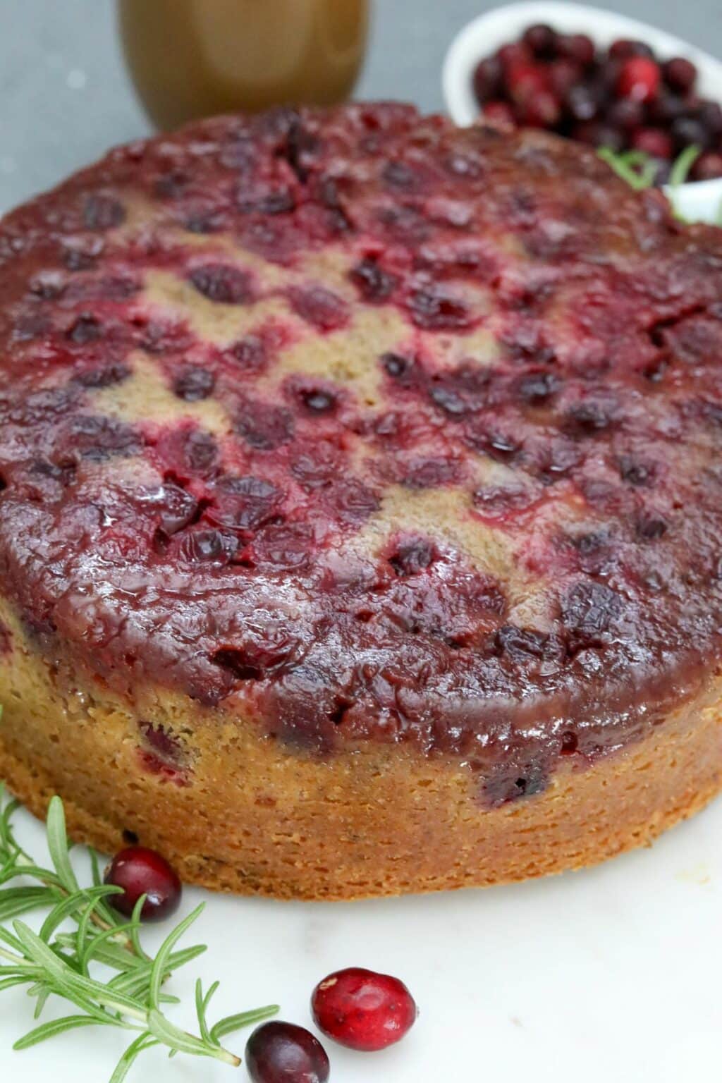 Cranberry and Walnut Upside-Down Cake - Man Meets Oven