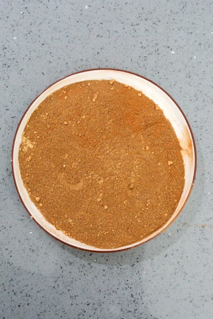 Mixed spices on a white plate