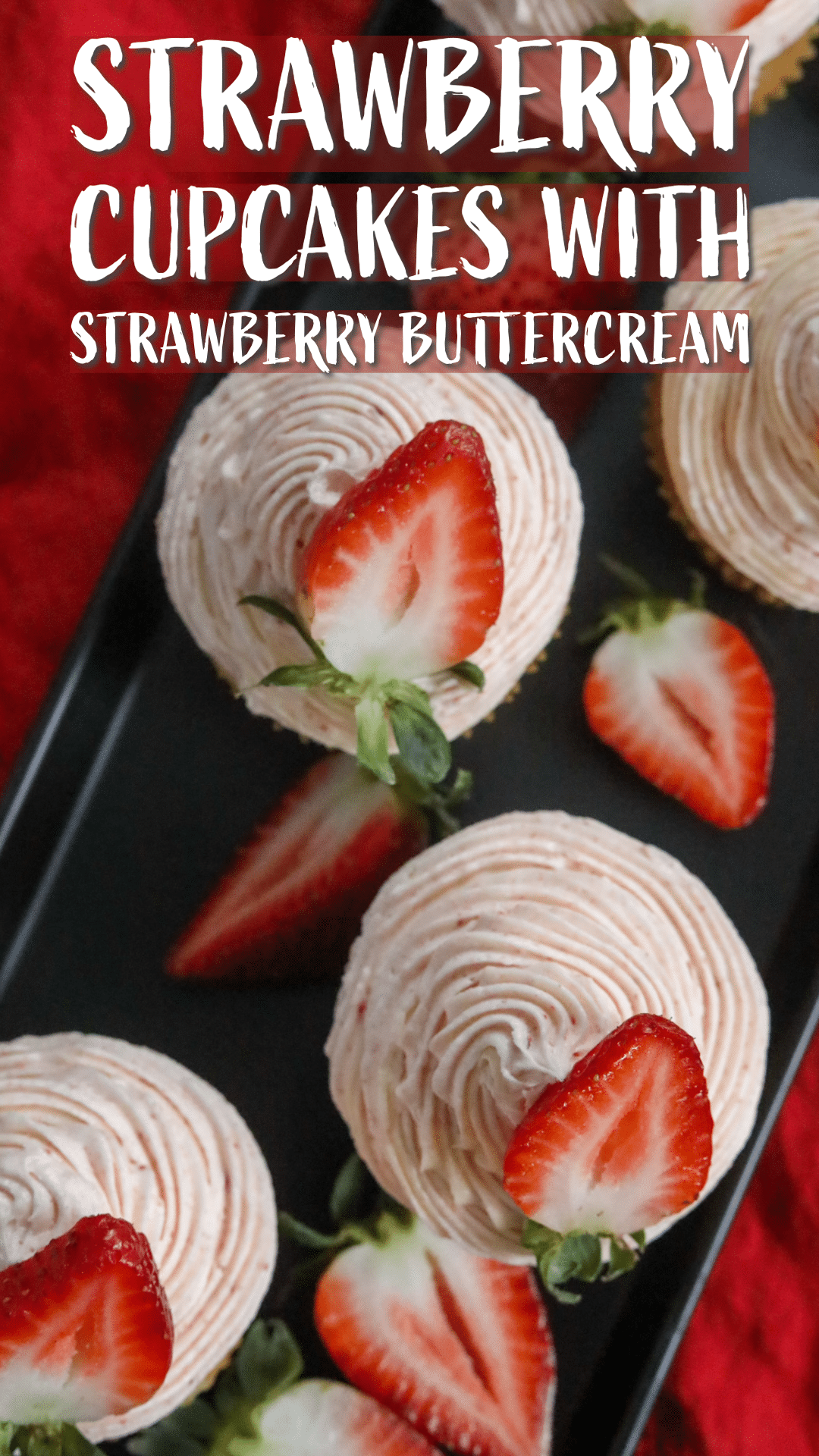 strawberry cupcakes Pinterest pin